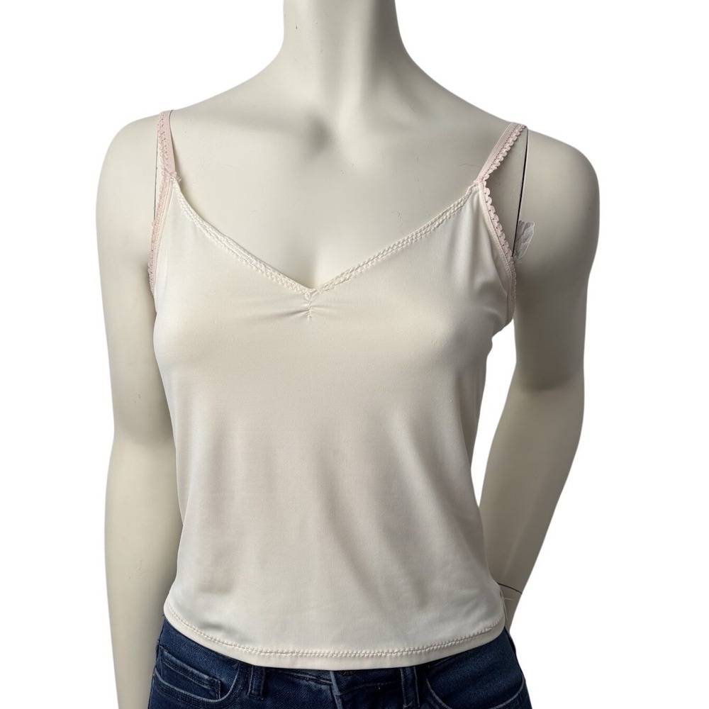 Vintage Y2K Camisole Pink Lace Spaghetti Strap Fairycore Balletcore Feminine S